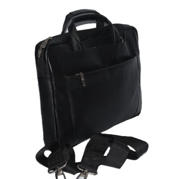 Johny Weber Handmade Black Leather Laptop Bag - Image 3