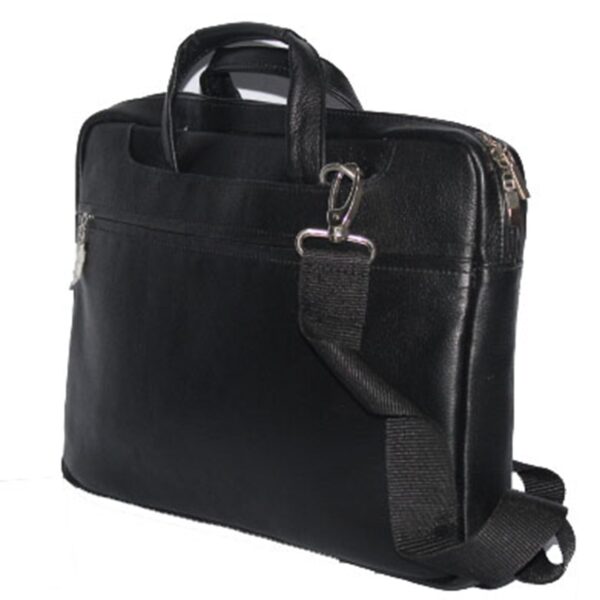 Johny Weber Handmade Black Leather Laptop Bag - Image 4