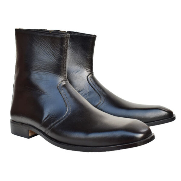 Johny Weber Handmade Black Leather Side Zip Boots - Image 3