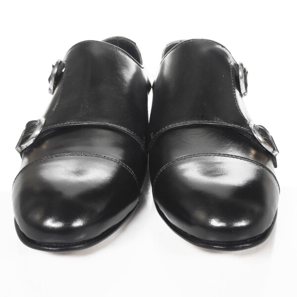 Johny Weber Handmade Black Leather Double Monkstrap Shoes - Image 4