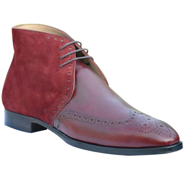 Johny Weber Handmade Brook Style Red Suede Chukka Boots