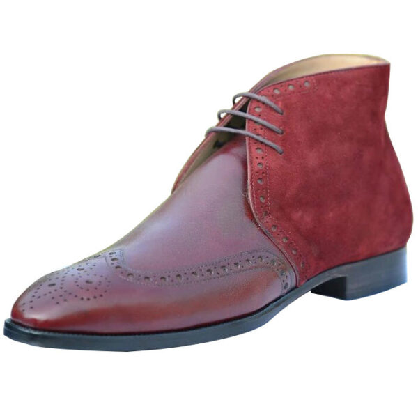 Johny Weber Handmade Brook Style Red Suede Chukka Boots - Image 2